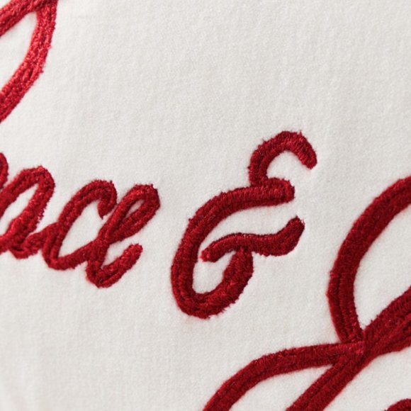 Pottery Barn Peace and Joy Velvet Lumbar Throw Pillow Cover - Picture 2 of 11